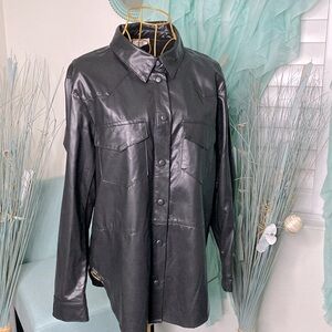 Botton Down Vegan Leather Shirt